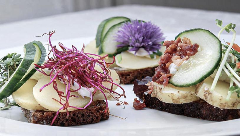 Fint smørrebrød med pynt