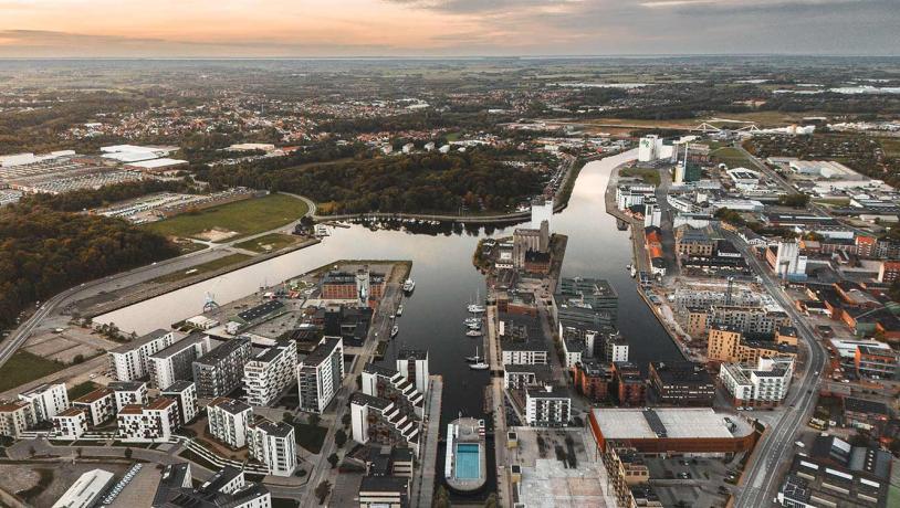 drone solopgang odense havn