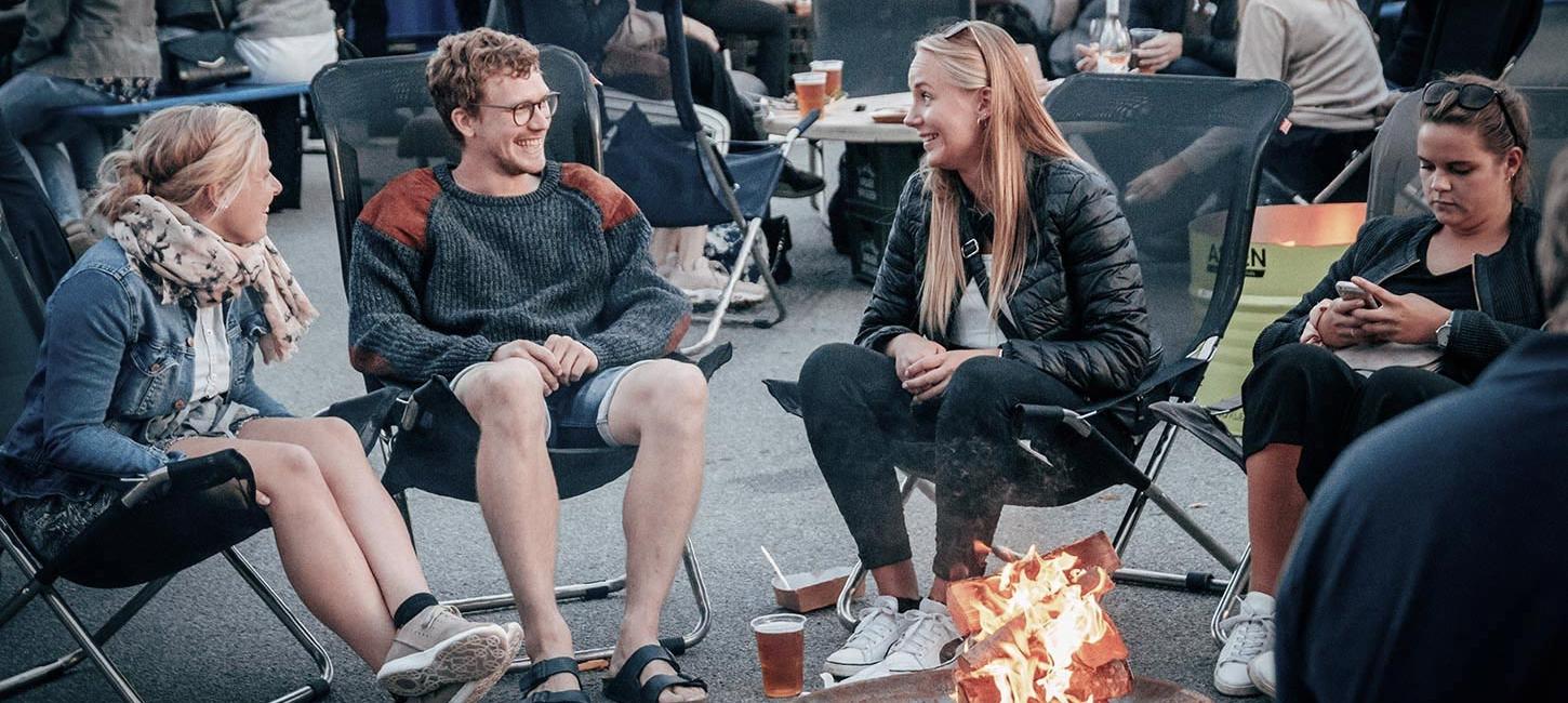 Bålfad uden for Storms Pakhus