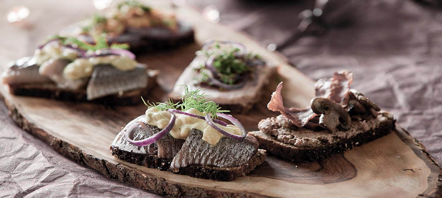 Smørrebrød på bræt