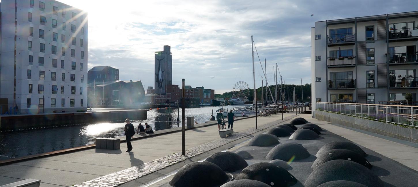 Odense Havn med vinterlys