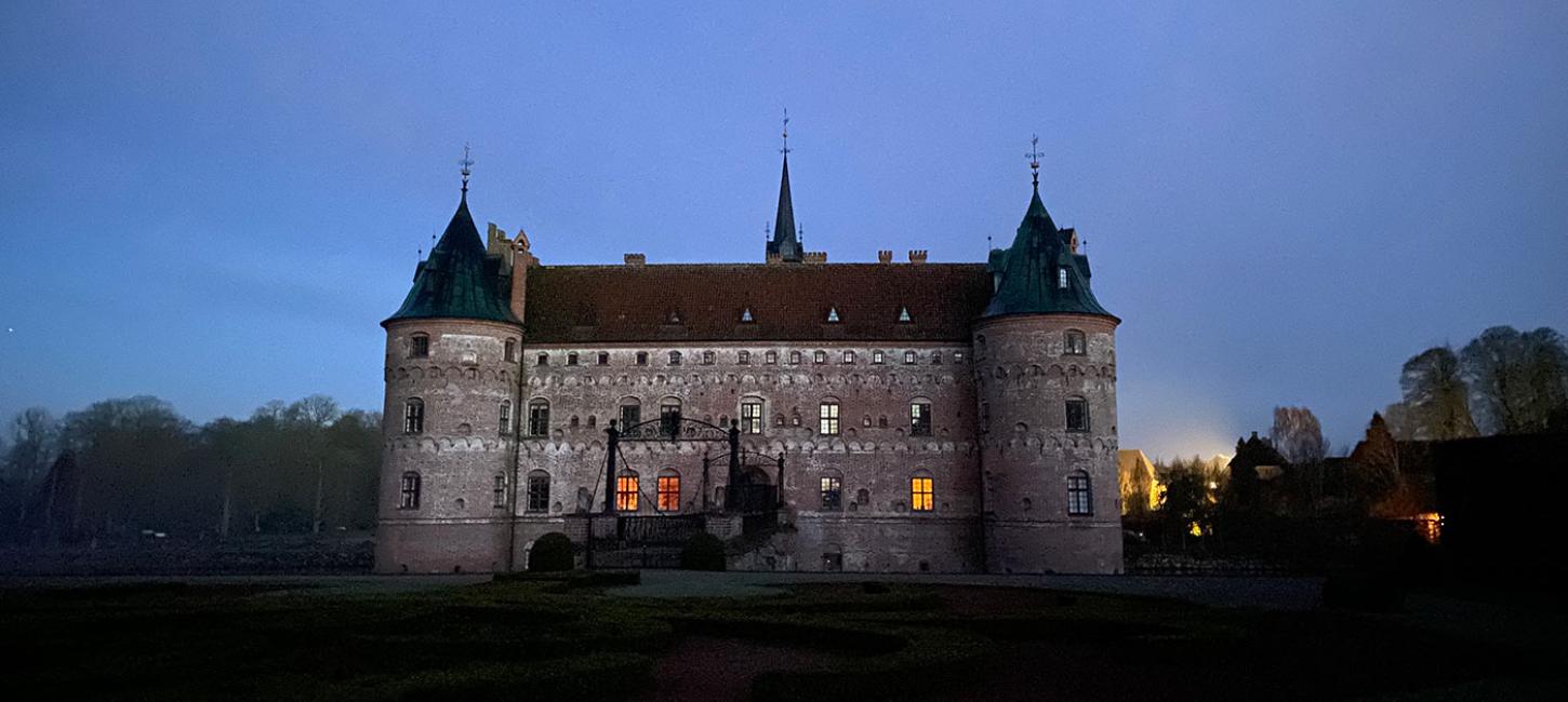 Vinterbillede af Egeskov Slot
