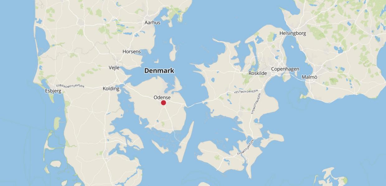 Danmarkskort med Odense marker
