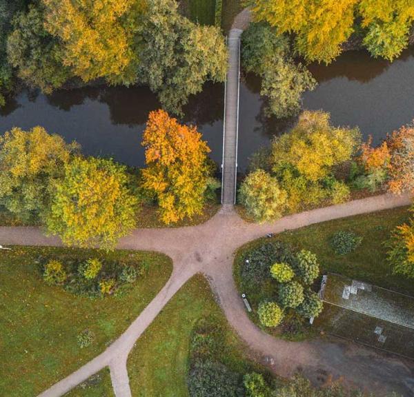 Odense Å efterår drone