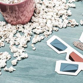 popcorn og 3D briller