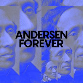 Andersen forever blaa med sort skrift