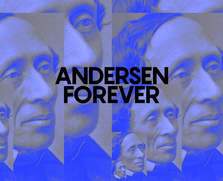 Andersen forever blaa med sort skrift