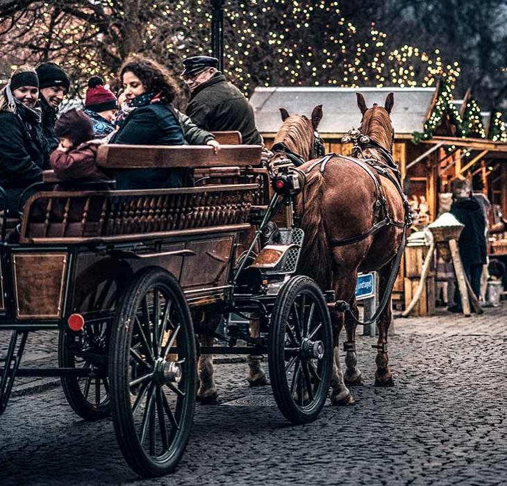 Hestevogn på julemarkedet